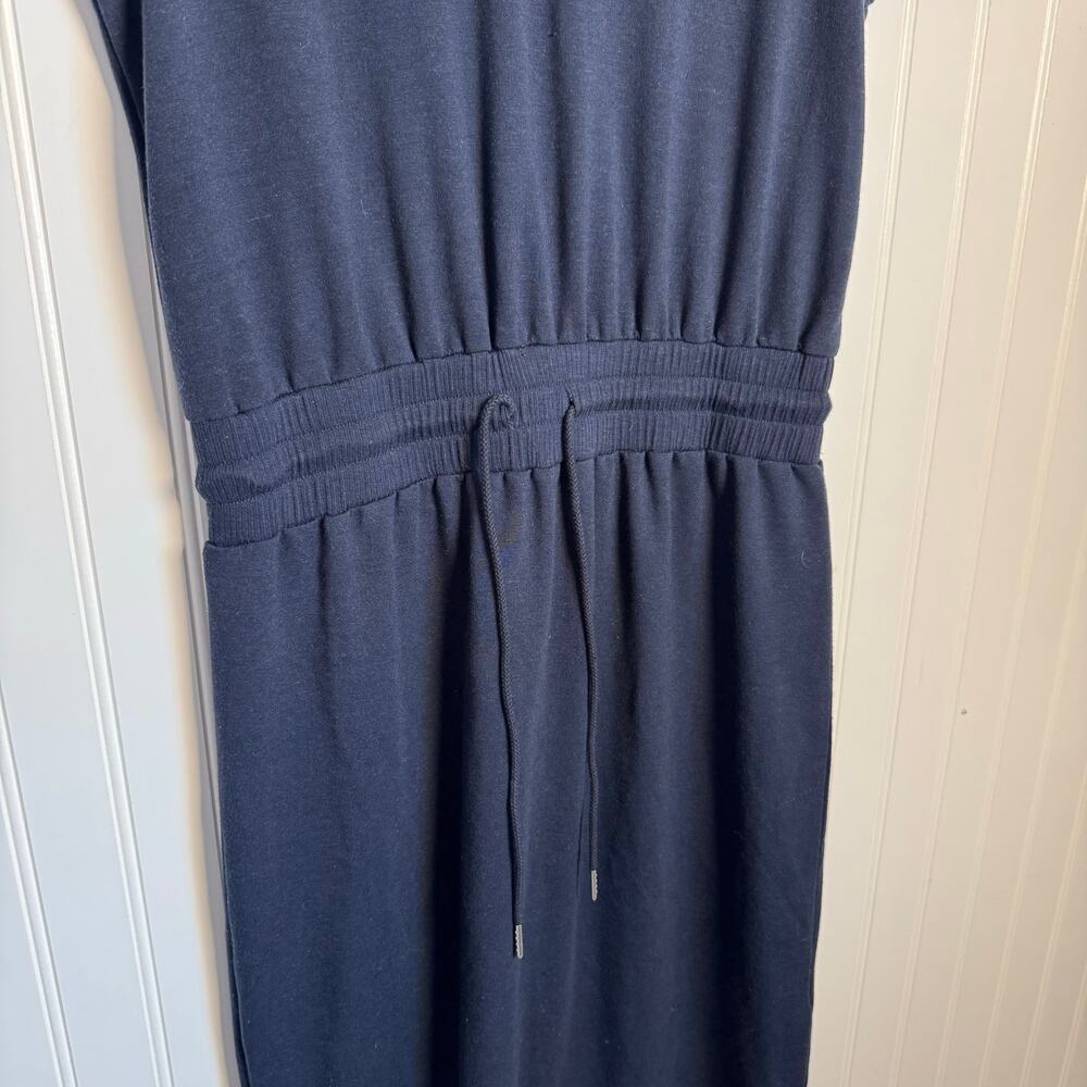 EVEREVE Kiara Midi Drawstring Waist Navy Blue Dress Size Medium - Picture 4 of 10